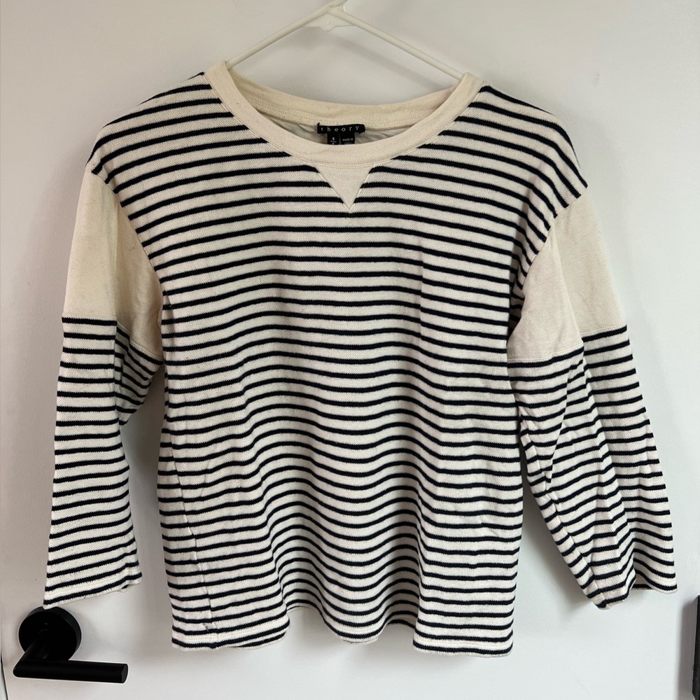 Theory striped cotton 3/4 sleeve. Size S.
